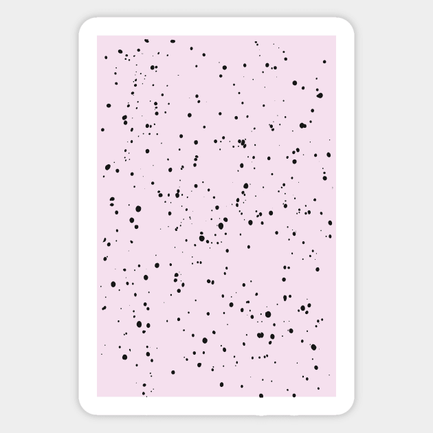 Pastel Mint Green, Pink and Black Paint Dot Drops White Background Sticker by fivemmPaper